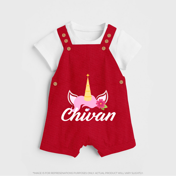 One and Only Dungaree Set | Featuring Your Baby's Beautiful Name - RED - 0 - 5 Months Old (Chest 18")