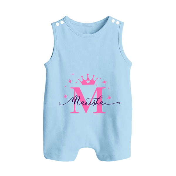 Just for Me | Custom Name Romper Suit / Sleeveless Romper to Treasure - BABY BLUE - 0 - 5 Months Old (Chest 18")
