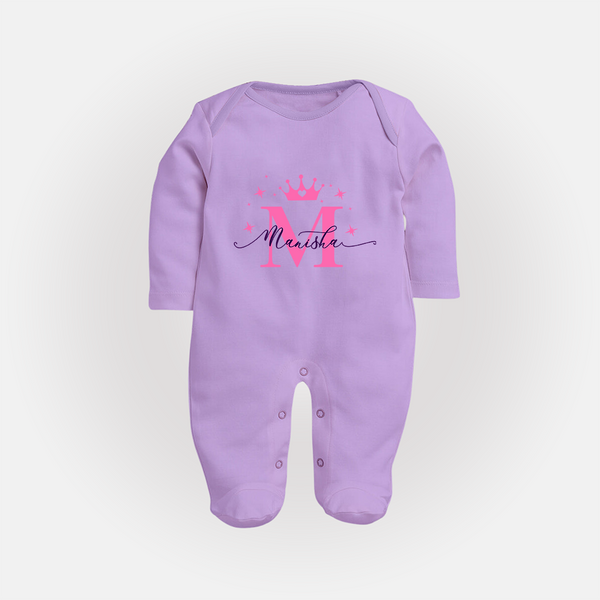 Just for Me | Custom Name Sleep Suit / Full Sleeve Bodysuit to Treasure - LILAC - New Born (Chest 7.5")