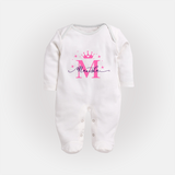 Just for Me | Custom Name Sleep Suit / Full Sleeve Bodysuit to Treasure - WHITE - New Born (Chest 7.5")
