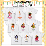 Personalized Navaratri Baby T-Shirt – 9 Gods Combo Pack