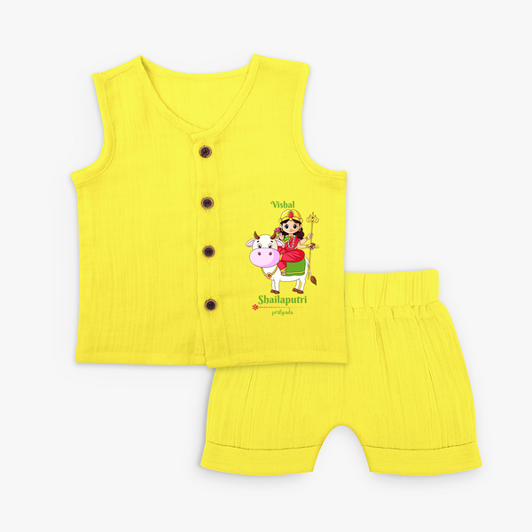 Shailaputri - Customized Jabla Set For Kids - YELLOW - 0 - 3 Months Old (Chest 9.8")