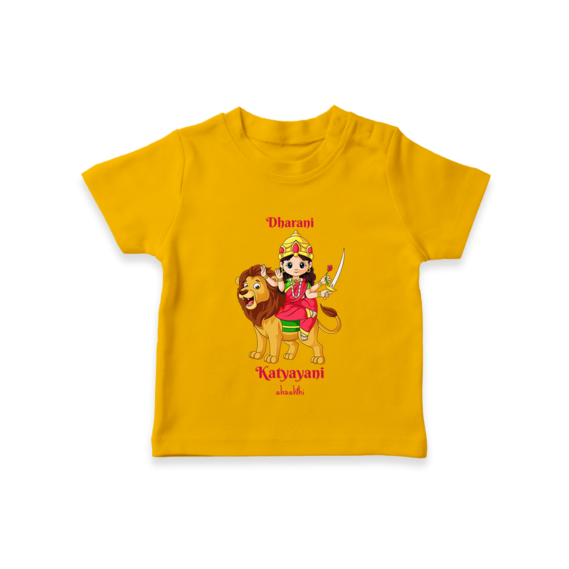 Katyayani - Customized T-Shirt For Kids - CHROME YELLOW - 0-5 Months Old (Chest 17")