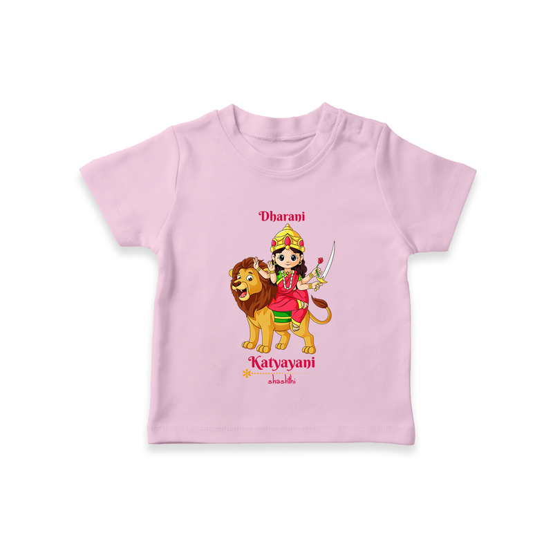 Katyayani - Customized T-Shirt For Kids - PINK - 0-5 Months Old (Chest 17")