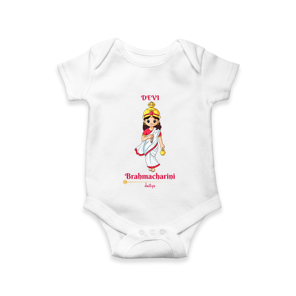 Navaratri Brahmacharini Romper - WHITE - New Born (Chest 14")