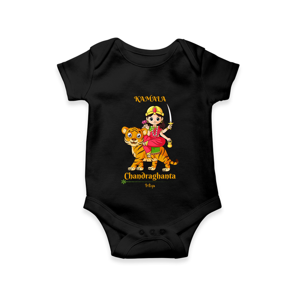 Navaratri Chandraghanta Romper - BLACK - New Born (Chest 14")