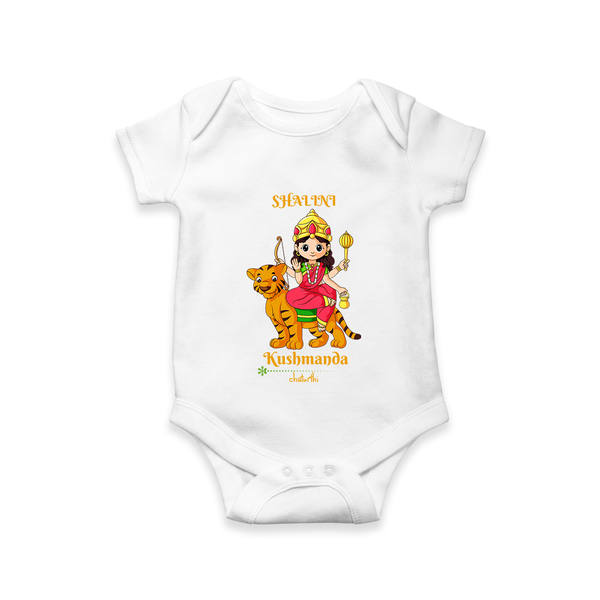 Navaratri Kushmanda Romper - WHITE - New Born (Chest 14")