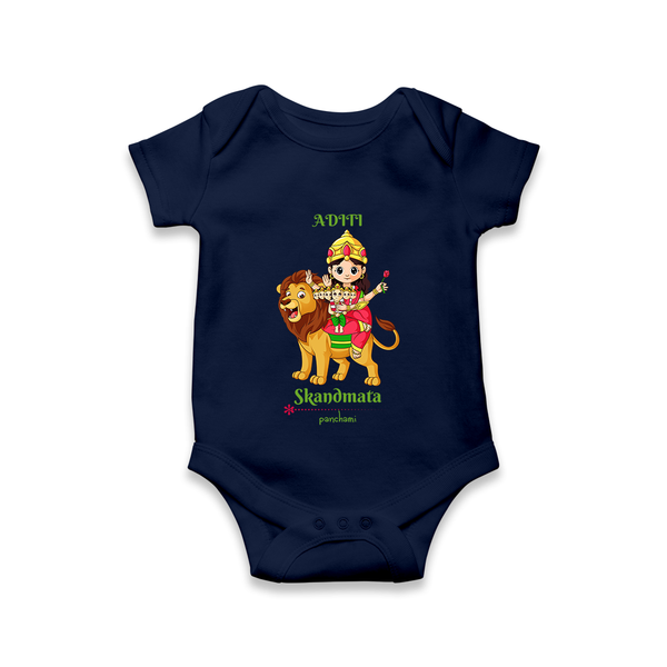 Navaratri Skandamata Romper - NAVY BLUE - New Born (Chest 14")