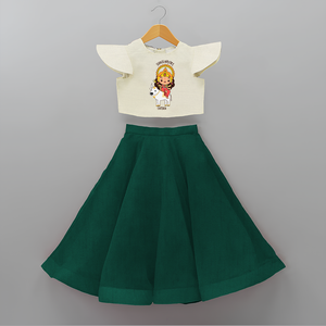 Celebrate This Navaratri With Goddess Shailaputri  - Customized Crop Top And Skirt For Kids