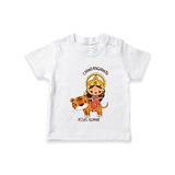 Celebrate This Navaratri With Goddess Chandraghanta - Customized T-Shirt For Kids - WHITE - 0-5 Months Old (Chest 17")