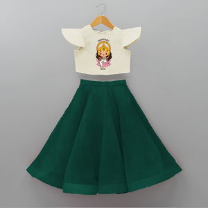 Celebrate This Navaratri With Goddess Mahagauri - Customized Crop Top And Skirt For Kids