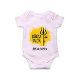 Happy Durga Puja Wishes - Customized Romper For Kids - LILAC - 0 - 3 Months Old (Chest 16")