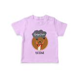 Durga Puja - Customized T-Shirt For Kids - LILAC - 0-5 Months Old (Chest 17")