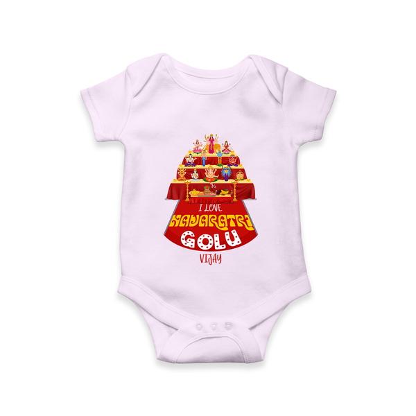 I Love navaratri Golu - Customized Romper For Kids - LILAC - 0 - 3 Months Old (Chest 16")