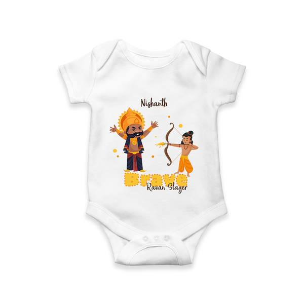 Brave Ravan Slayer - Customized Romper For Kids - WHITE - 0 - 3 Months Old (Chest 16")