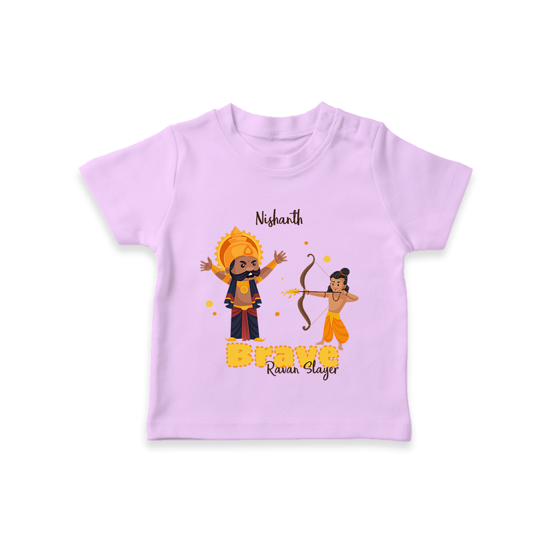 Brave Ravan Slayer - Customized T-Shirt For Kids - LILAC - 0-5 Months Old (Chest 17")