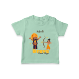 Brave Ravan Slayer - Customized T-Shirt For Kids - MINT GREEN - 0-5 Months Old (Chest 17")