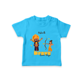 Brave Ravan Slayer - Customized T-Shirt For Kids - SKY BLUE - 0-5 Months Old (Chest 17")