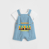 Dussehra's Symbolic Victory - Customized Dungaree Set For Kids - SKY BLUE - 0 - 5 Months Old (Chest 18")