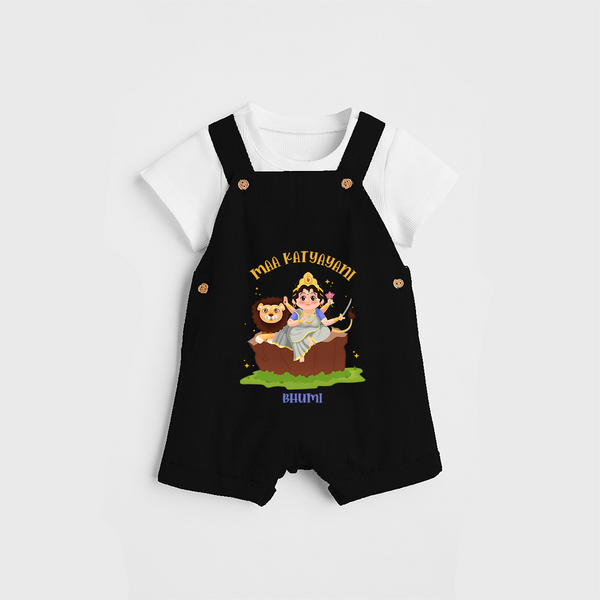 Maa Katyayani - Customized Dungaree For Kids - BLACK - 0 - 5 Months Old (Chest 18")