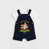 Maa Katyayani - Customized Dungaree For Kids - NAVY BLUE - 0 - 5 Months Old (Chest 18")