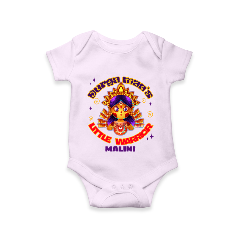 Durga Maa's Little Warrior - Customized Romper For kids - LILAC - 0 - 3 Months Old (Chest 16")