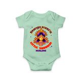 Durga Maa's Little Warrior - Customized Romper For kids - MINT GREEN - 0 - 3 Months Old (Chest 16")