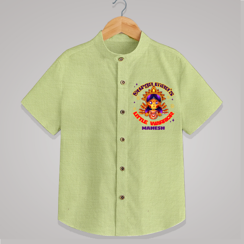 Durga Maa's Little Warrior - Customized Shirt For kids - PASTEL GREEN - 0 - 6 Months Old (Chest 23")