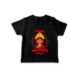 Shubh Navaratri - Customized T-Shirt For kids - BLACK - 0-5 Months Old (Chest 17")