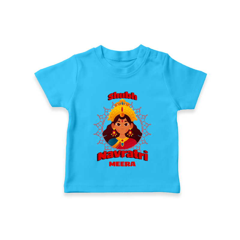 Shubh Navaratri - Customized T-Shirt For kids - SKY BLUE - 0-5 Months Old (Chest 17")