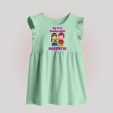 My First Dandiya Night Personalized Baby Frock - MINT GREEN - 0 - 3 Months Old (Chest 17")