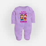 My First Dandiya Night Personalized Full Body Suit - LILAC - New Born (Chest 7.5")