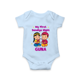 My First Dandiya Night Romper/Onesie | Personalized Baby Romper/Onesie for Navratri - BABY BLUE - New Born (Chest 14")