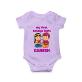 My First Dandiya Night Personalized Romper - LILAC - New Born (Chest 14")