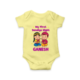 My First Dandiya Night Personalized Romper - PASTEL YELLOW - New Born (Chest 14")