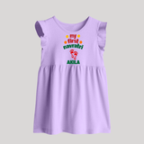 My First Navratri Baby frock | Custom Baby frock for Festival Celebration - LILAC - 0 - 3 Months Old (Chest 17")