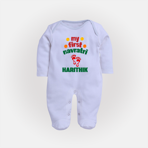 My First Navratri Footprint Personalized Full Body Suit