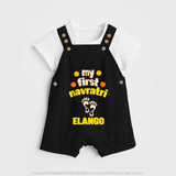 My First Navratri Dungaree set | Custom Baby Dungaree set for Festival Celebration - BLACK - 0 - 5 Months Old (Chest 18")