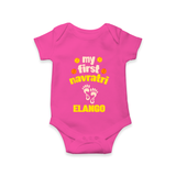 My First Navratri Romper/Onesie | Custom Baby Romper/Onesie for Festival Celebration - HOT PINK - New Born (Chest 14")