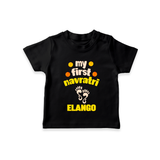 My First Navratri T-shirt | Custom Baby T-shirt for Festival Celebration - BLACK - 0-5 Months Old (Chest 17")