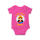 My First Navratri Devi Face Personalized Romper - HOT PINK - New Born (Chest 14")
