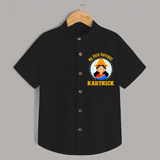 My First Navratri Shirt | Personalized Baby Shirt for Little One - BLACK - 0 - 6 Months Old (Chest 23")