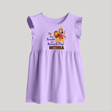 My First Navratri With Mumma and Papa frock | Custom Baby frock for Family Fun - LILAC - 0 - 3 Months Old (Chest 17")