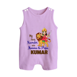 My First Navratri With Mumma and Papa Romper suit/sleeveless romper | Custom Baby Romper suit/sleeveless romper for Family Fun - LILAC - 0 - 5 Months Old (Chest 18")