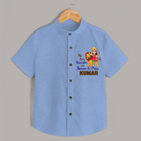 My First Navratri With Mumma and Papa Shirt | Custom Baby Shirt for Family Fun - SKY BLUE - 0 - 6 Months Old (Chest 23")
