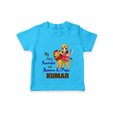 My First Navratri With Mumma and Papa T-shirt | Custom Baby T-shirt for Family Fun - SKY BLUE - 0-5 Months Old (Chest 17")