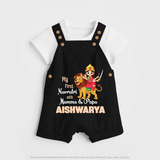 My First Navratri Mamma Papa Blessings Personalized Dungaree - BLACK - 0 - 5 Months Old (Chest 18")
