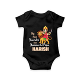 My First Navratri With Mumma and Papa Romper/Onesie | Custom Baby Romper/Onesie for Family Fun - BLACK - New Born (Chest 14")