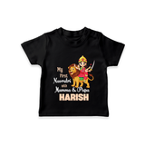 My First Navratri With Mumma and Papa T-shirt | Custom Baby T-shirt for Family Fun - BLACK - 0-5 Months Old (Chest 17")
