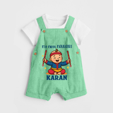 My First Navratri Dandiya Boy Personalized Dungaree - GREEN - 0 - 5 Months Old (Chest 18")